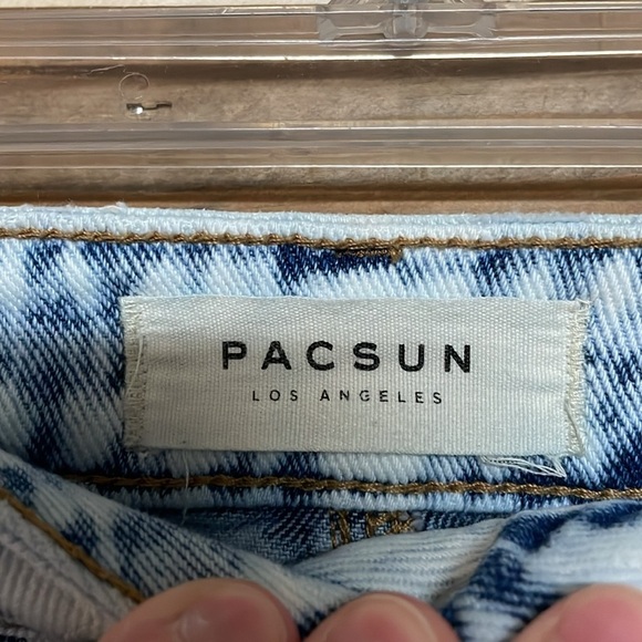 PacSun size 22 High-rise Distressed Bleached 3” 100% Cotton Short Shorts - Picture 2 of 11